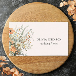 Modern Elegant Wildflower Floral Business Card