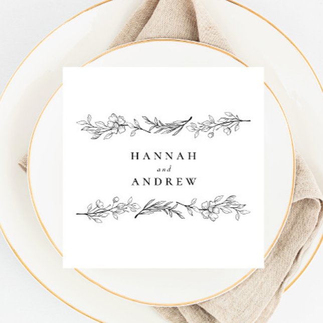Modern Elegant Wildflower Floral Wedding Napkins (Creator Uploaded)