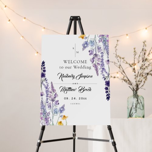 Modern & Elegant Wildflower Rustic Wedding Sign