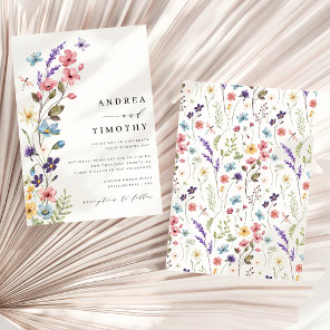 Modern Elegant Wildflower Spring Summer Wedding Invitation