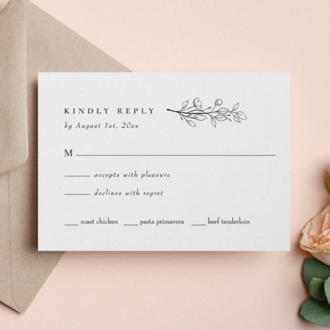 Modern Elegant Wildflower Wedding RSVP Card (Creator Uploaded)