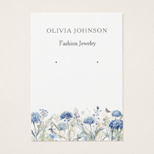 Modern Elegant Wildflowers earring display card 