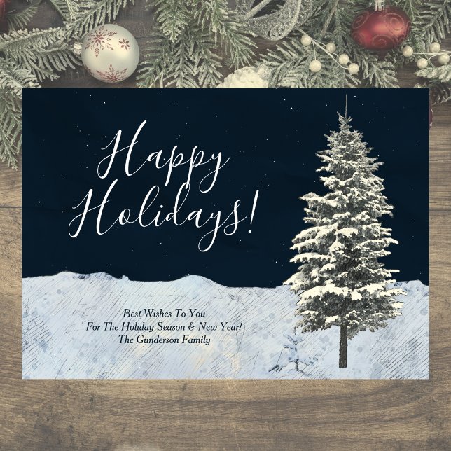 Modern Elegant Winter Holiday (Celebrate the Holiday Season and New Year! Elegant and simple holiday card.)