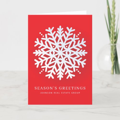 Modern Elegant Winter Snow Flake Christmas Holiday Card