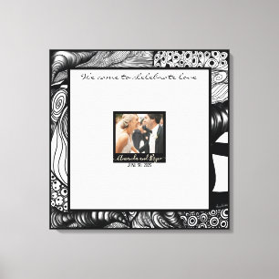 Modern elegant with your photo guest book canvas