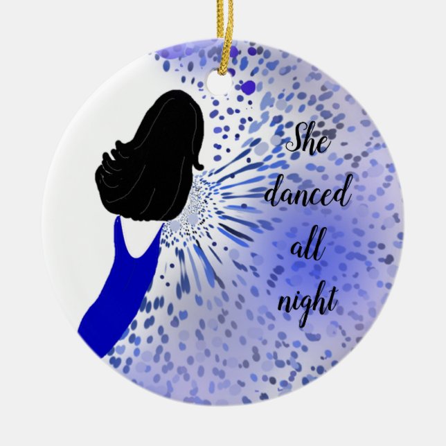 Modern Elegant Woman Ceramic Ornament (Front)