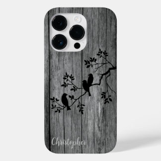 Modern elegant wood - tree and a crow - wooden Case-Mate iPhone 14 pro case