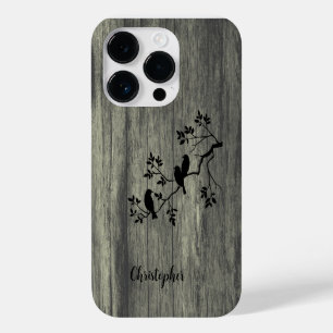 Modern elegant wood - tree and a crow - wooden Case-Mate iPhone 14 pro case