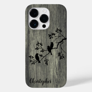 Modern elegant wood - tree and a crow - wooden Case-Mate iPhone 14 pro case
