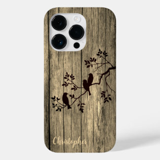Modern elegant wood - tree and a crow - wooden Case-Mate iPhone 14 pro case