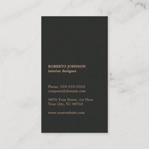 Modern Elegant Wooden Black Interior Designer Business Card 