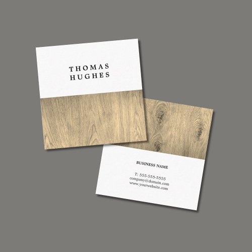 Modern Elegant Wooden Consultant Square Business Card