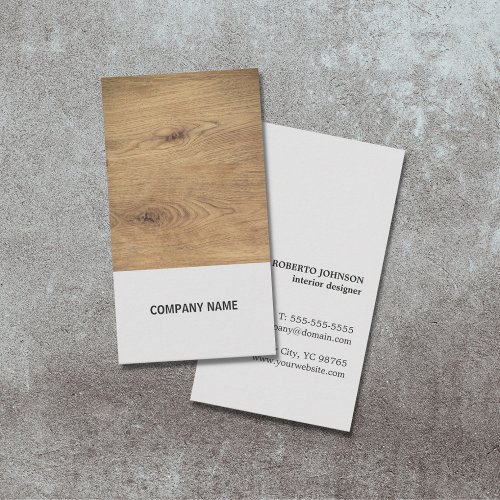 Modern Elegant Wooden Grey Construction Business Card
