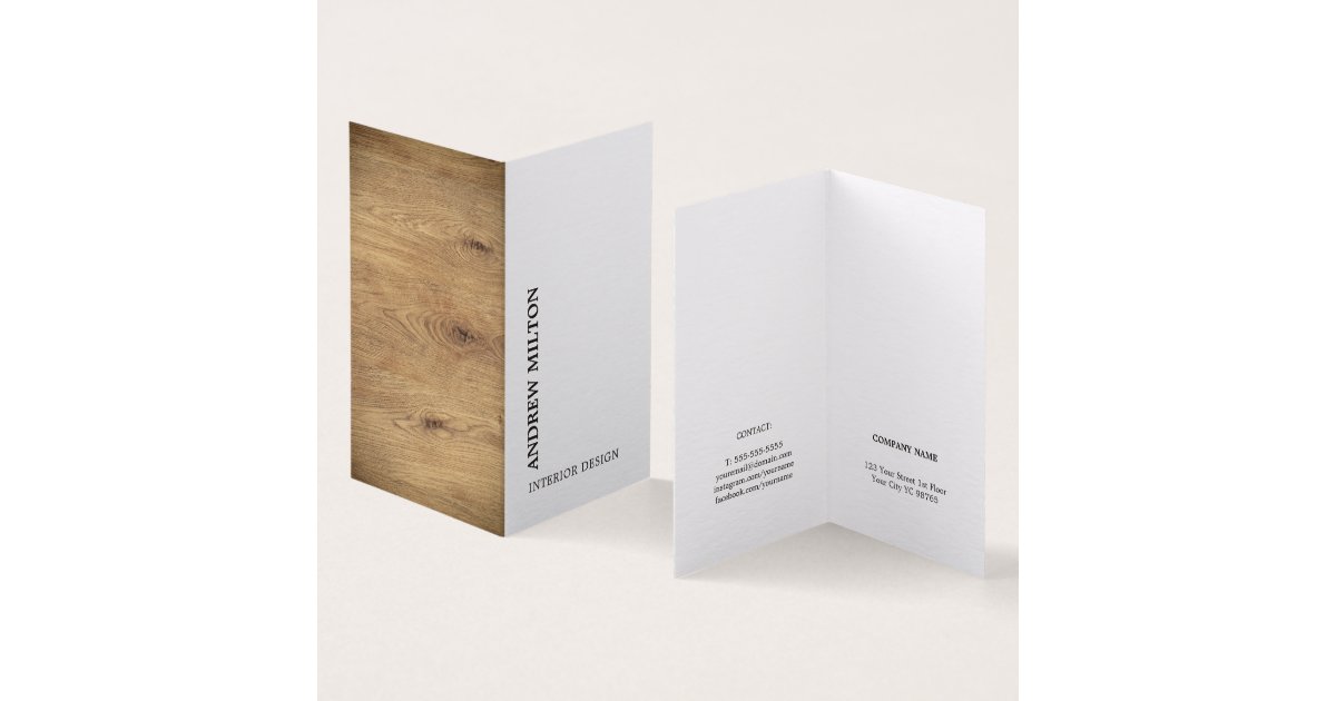 Modern Elegant Wooden White Interior Design Business Card Zazzle Com