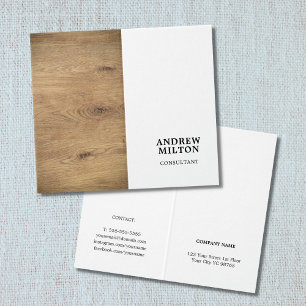 Modern Elegant Wooden White Interior Design Business Card