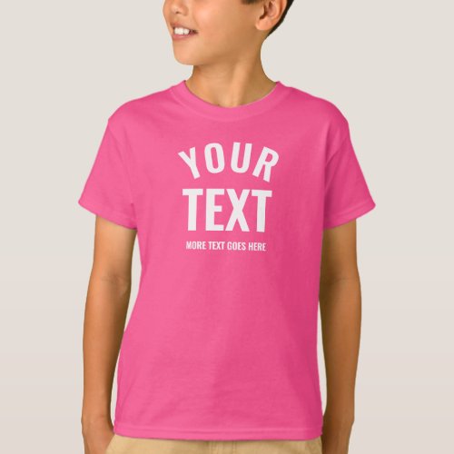Modern Elegant Wow Pink Template Kids Boys Best T_Shirt