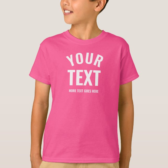 Modern Elegant Wow Pink Template Kids Boys Best T-Shirt (Front)
