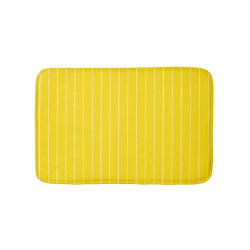 Modern Elegant Yellow White Striped Template Bath Mat