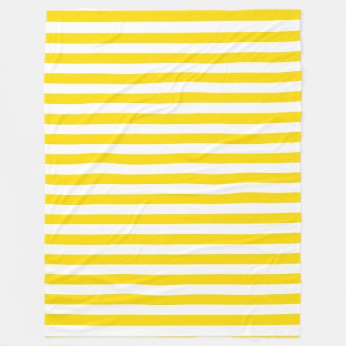 Modern Elegant Yellow White Striped Template Fleece Blanket