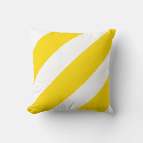 Modern Elegant Yellow White Stripes Template Throw Pillow