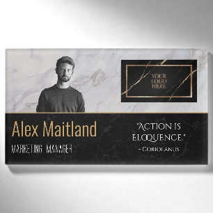 Modern Elegant Your Logo Here Job Title Quote Name Tag