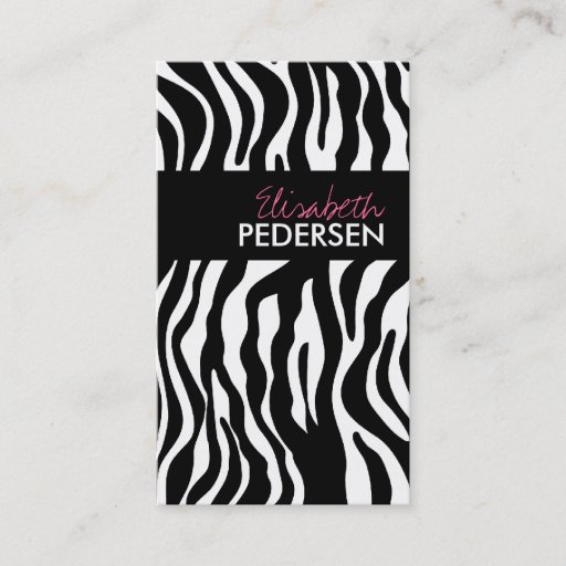 Customizable Modern Elegant Zebra Print Business Cards