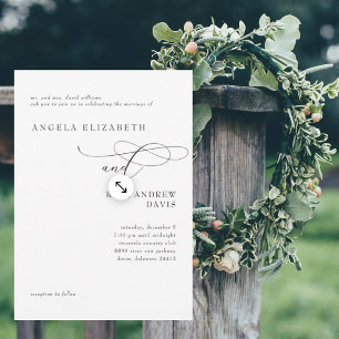 Modern & Elegatn White Wedding Invitation