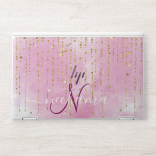 Modern Eleigant Glitter Monogram  HP Laptop Skin