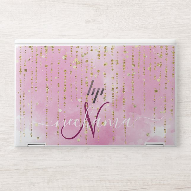 Modern Eleigant Glitter Monogram  HP Laptop Skin (Front)