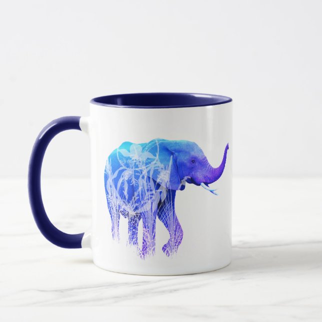 Modern Elephant Animal Digital Art elephants Mug (Left)
