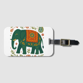 Modern Elephant Art Pillow Luggage Tag
