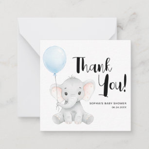 Modern Elephant Baby Shower Budget Thank You Note Card