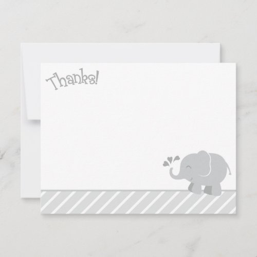 Elephant Thank You Note Cards | Gray and White