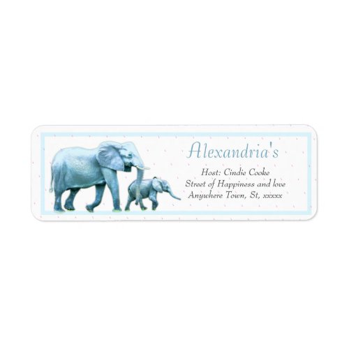 Modern Elephant Baby Shower Invitation Label