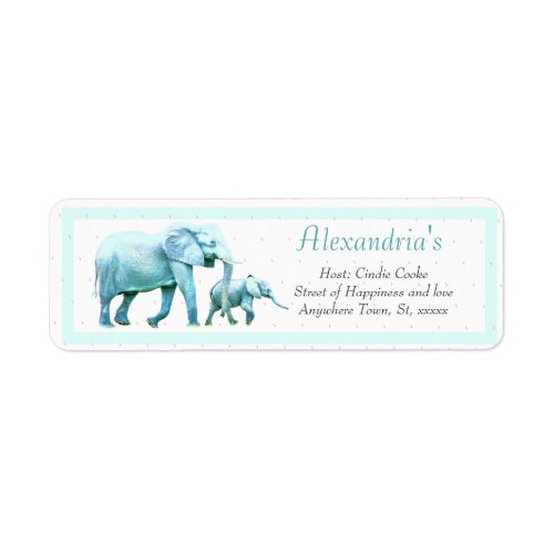 Modern Elephant Baby Shower Invitation Label