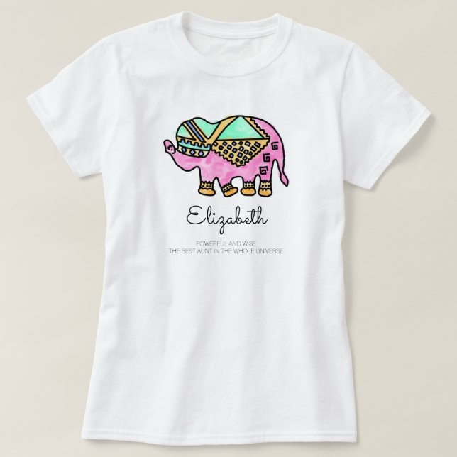 Modern elephant colorful animal personalized T-Shirt (Design Front)