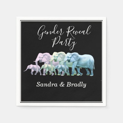 Modern Elephant Gender reveal party Invitation Napkins