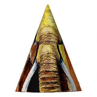 Modern Elephant Oil Painting Abstract Party Hat