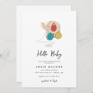 Modern Elephant Toy Gender Neutral Baby Shower Invitation