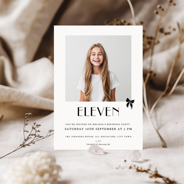 Modern Eleven Teenager Photo 13th Birthday Party Invitation (Creator Uploaded)
