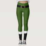 Modern Elf Santa Costume Cute Funny Christmas Leggings<br><div class="desc">These cute Christmas leggings are the perfect Santa elf costume for Christmas morning or holiday parties.</div>
