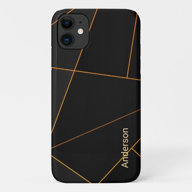 Modern Eligant Retro Line Monogram Case-Mate iPhone Case (Back)