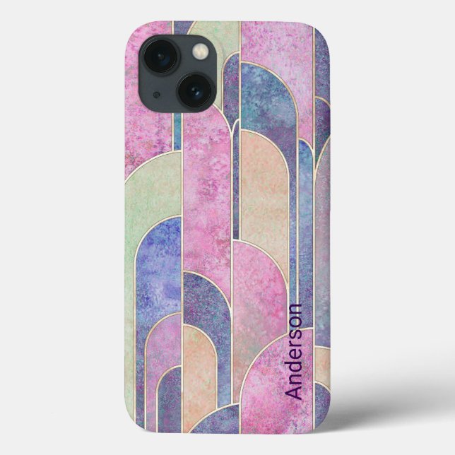 Modern Eligant Retro Line Monogram Case-Mate iPhone Case (Back)