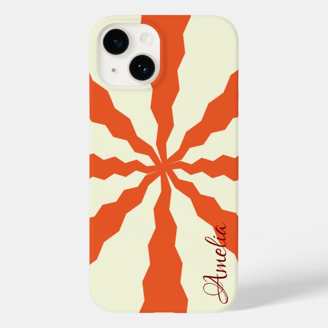 Modern Eligant Retro Line Monogram Case-Mate iPhone Case (Back)