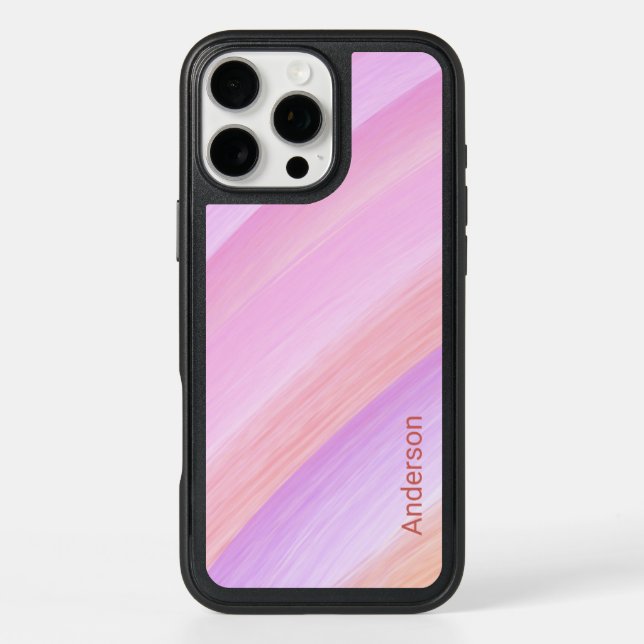 Modern Eligant Retro Line Monogram Otterbox iPhone Case (Back)