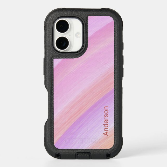 Modern Eligant Retro Line Monogram Otterbox iPhone Case (Back)