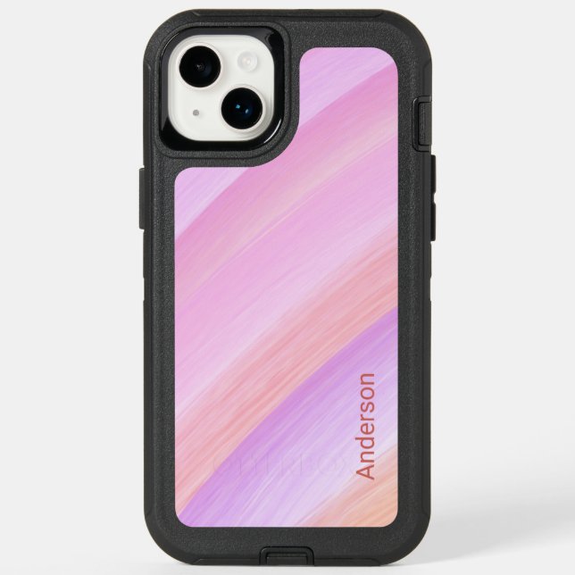 Modern Eligant Retro Line Monogram Otterbox iPhone Case (Back)