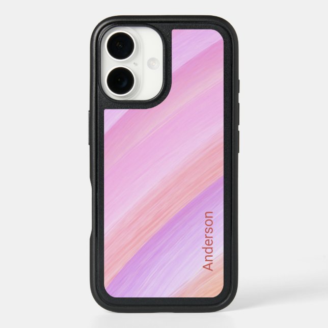 Modern Eligant Retro Line Monogram Otterbox iPhone Case (Back)