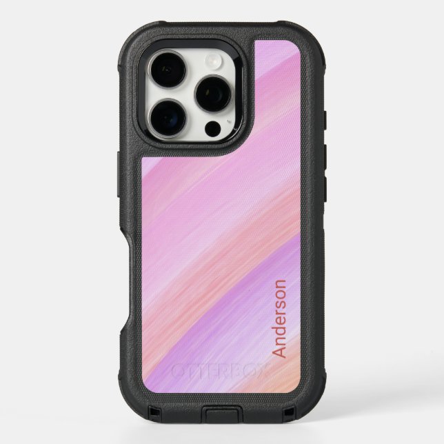 Modern Eligant Retro Line Monogram Otterbox iPhone Case (Back)