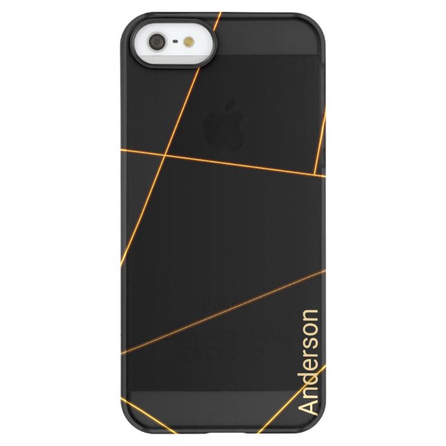 Modern Eligant Retro Line Monogram Uncommon iPhone Case (Back)